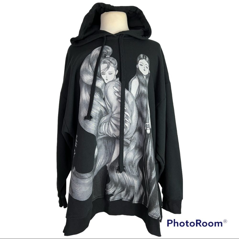Zara x Laura Laine Women in Art Collection Black White Sweater Hoodie Large